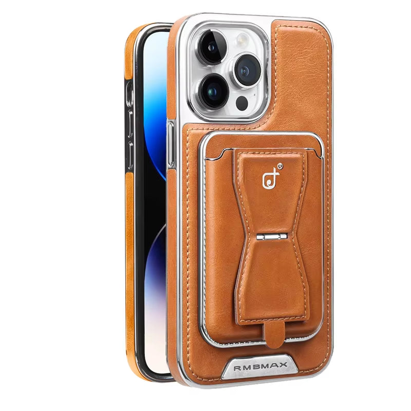 Leather Magnetic Card Slot Phone Case for iPhone 16, 15, 14, 13, 12 Pro Max