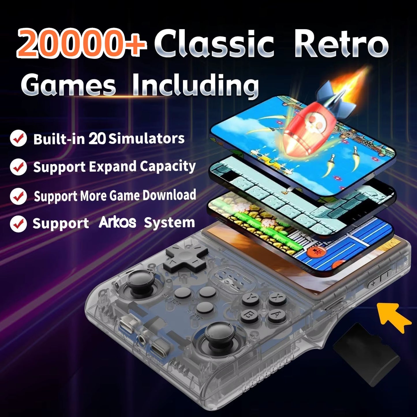 R36S Retro Game Console Video Arkos 2.0 