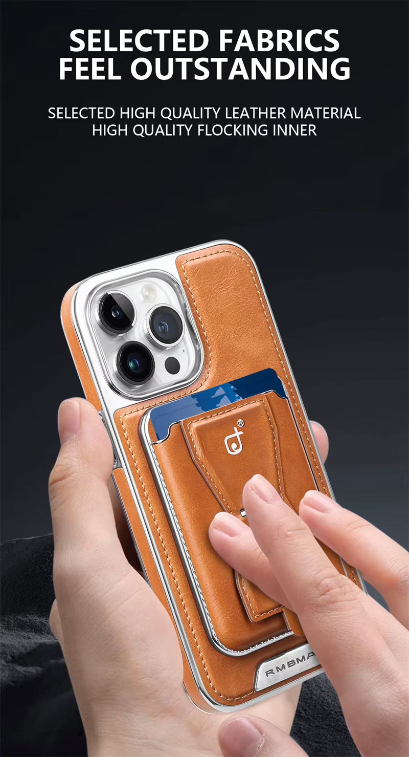 Leather Magnetic Card Slot Phone Case for iPhone 16, 15, 14, 13, 12 Pro Max